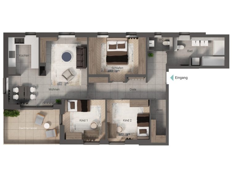 Grundriss Penthouse 105 - Eigentumswohnung in Großräschen